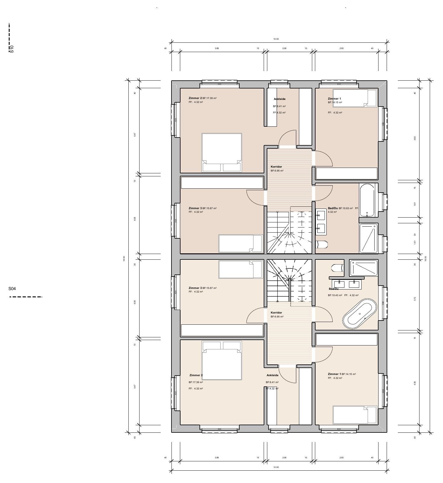 Obergeschoss – 1. OG-Grundrissplan