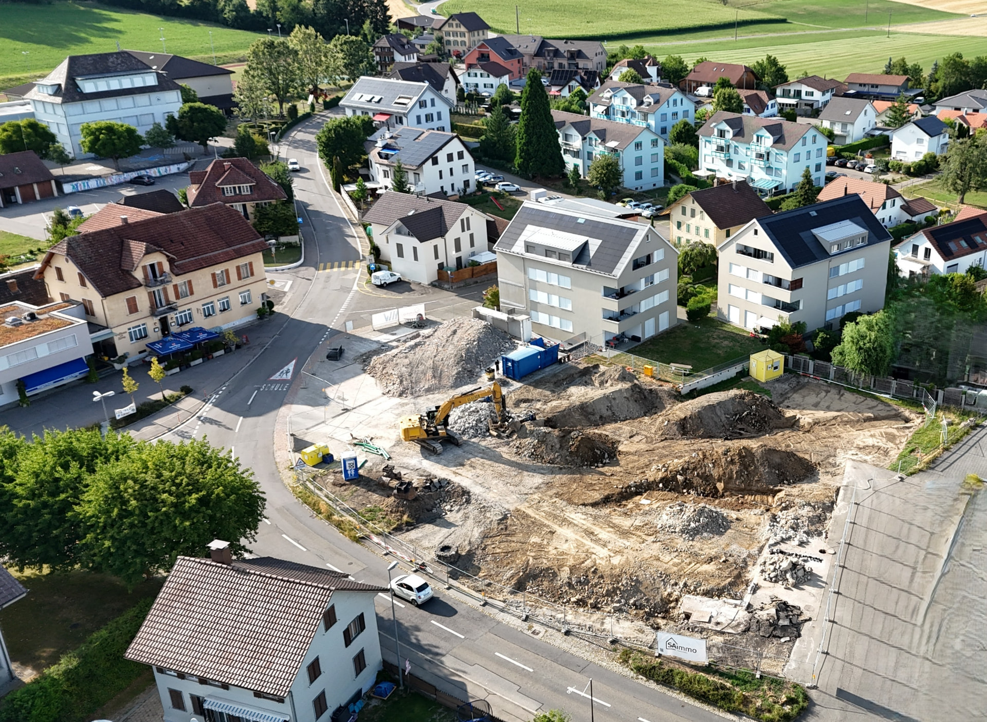 Luftaufnahme des Areals von SA Immobilien in Beinwil (Freiamt)