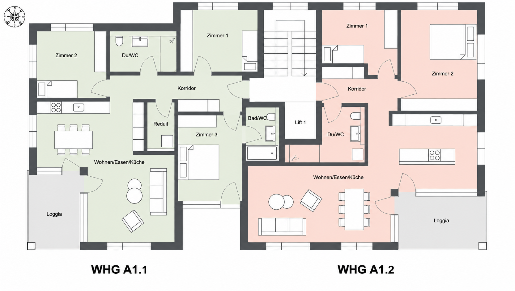 Grundriss Wohnung A1.2